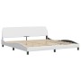 Bed with white synthetic leather mattress 200x200 cm by vidaXL, Beds and slatted bases - Ref: Foro24-3208888, Price: 484,33 €...