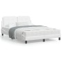 Bed with white synthetic leather mattress 140x190 cm by vidaXL, Beds and slatted bases - Ref: Foro24-3208860, Price: 379,30 €...