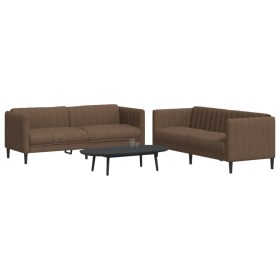 2-teilige Sofagarnitur aus braunem Stoff von vidaXL, Sofas - Ref: Foro24-3209246, Preis: 519,37 €, Rabatt: %