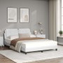 Bed with white synthetic leather mattress 140x190 cm by vidaXL, Beds and slatted bases - Ref: Foro24-3208860, Price: 379,30 €...