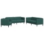 3-teilige Sofagarnitur aus dunkelgrünem Stoff von vidaXL, Sofas - Ref: Foro24-3209233, Preis: 717,97 €, Rabatt: %