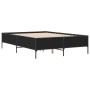 Bettgestell aus Holzwerkstoff und schwarzem Metall, 140 x 190 cm von vidaXL, Betten und Lattenroste - Ref: Foro24-3279807, Pr...