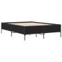 Bettgestell aus Holzwerkstoff und schwarzem Metall, 140 x 190 cm von vidaXL, Betten und Lattenroste - Ref: Foro24-3279807, Pr...