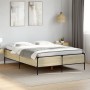 Estructura cama madera ingeniería metal roble Sonoma 135x190 cm de vidaXL, Camas y somieres - Ref: Foro24-3279813, Precio: 13...