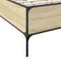 Estructura cama madera ingeniería metal roble Sonoma 135x190 cm de vidaXL, Camas y somieres - Ref: Foro24-3279813, Precio: 13...