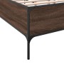 Estructura cama madera ingeniería metal marrón roble 200x200 cm de vidaXL, Camas y somieres - Ref: Foro24-3279781, Precio: 15...