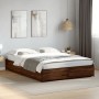 Engineered wood bed frame oak brown metal 120x190 cm by vidaXL, Beds and slatted bases - Ref: Foro24-3279866, Price: 116,26 €...