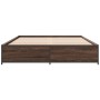 Engineered wood bed frame oak brown metal 120x190 cm by vidaXL, Beds and slatted bases - Ref: Foro24-3279866, Price: 116,26 €...