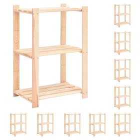 3-level shelf, 10 units, solid pine wood, 150 kg by vidaXL, Industrial shelving - Ref: Foro24-3051124, Price: 316,05 €, Disco...