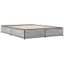 Estructura cama madera ingeniería metal gris Sonoma 140x200 cm de vidaXL, Camas y somieres - Ref: Foro24-3279845, Precio: 125...