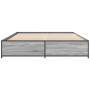 Estructura cama madera ingeniería metal gris Sonoma 140x200 cm de vidaXL, Camas y somieres - Ref: Foro24-3279845, Precio: 125...