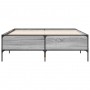 Estructura cama madera ingeniería metal gris Sonoma 150x200 cm de vidaXL, Camas y somieres - Ref: Foro24-3279795, Precio: 146...