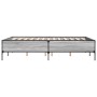 Estructura cama madera ingeniería metal gris Sonoma 150x200 cm de vidaXL, Camas y somieres - Ref: Foro24-3279795, Precio: 146...