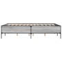 Estructura cama madera ingeniería metal gris Sonoma 120x200 cm de vidaXL, Camas y somieres - Ref: Foro24-3279805, Precio: 144...