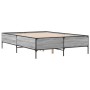 Estructura cama madera ingeniería metal gris Sonoma 120x200 cm de vidaXL, Camas y somieres - Ref: Foro24-3279805, Precio: 144...