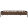 Oak brown metal engineered wood bed frame 140x190 cm by vidaXL, Beds and slatted bases - Ref: Foro24-3279811, Price: 141,34 €...