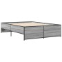 Estructura cama madera ingeniería metal gris Sonoma 140x190 cm de vidaXL, Camas y somieres - Ref: Foro24-3279900, Precio: 135...