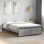 Sonoma gray metal engineered wood bed frame 140x190 cm by vidaXL, Beds and slatted bases - Ref: Foro24-3279900, Price: 135,99...