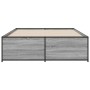 Estructura cama madera ingeniería metal gris Sonoma 140x190 cm de vidaXL, Camas y somieres - Ref: Foro24-3279900, Precio: 135...