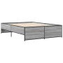 Estructura cama madera ingeniería metal gris Sonoma 140x190 cm de vidaXL, Camas y somieres - Ref: Foro24-3279900, Precio: 135...