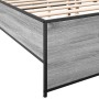 Estructura cama madera ingeniería metal gris Sonoma 140x190 cm de vidaXL, Camas y somieres - Ref: Foro24-3279900, Precio: 135...