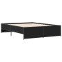 Engineered wood and black metal bed frame 140x200cm by vidaXL, Beds and slatted bases - Ref: Foro24-3279887, Price: 140,99 €,...