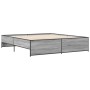 Estructura cama madera ingeniería metal gris Sonoma 200x200 cm de vidaXL, Camas y somieres - Ref: Foro24-3279870, Precio: 150...