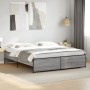 Estructura cama madera ingeniería metal gris Sonoma 200x200 cm de vidaXL, Camas y somieres - Ref: Foro24-3279870, Precio: 150...