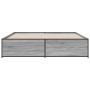 Estructura cama madera ingeniería metal gris Sonoma 200x200 cm de vidaXL, Camas y somieres - Ref: Foro24-3279870, Precio: 150...