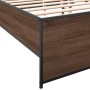 Estructura cama madera ingeniería metal marrón roble 140x200 cm de vidaXL, Camas y somieres - Ref: Foro24-3279891, Precio: 13...