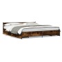 Cama con cajones madera de ingeniería roble ahumado 200x200 cm de vidaXL, Camas y somieres - Ref: Foro24-3279914, Precio: 190...