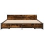 Cama con cajones madera de ingeniería roble ahumado 200x200 cm de vidaXL, Camas y somieres - Ref: Foro24-3279914, Precio: 190...