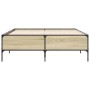 Estructura cama madera ingeniería metal roble Sonoma 160x200 cm de vidaXL, Camas y somieres - Ref: Foro24-3279788, Precio: 14...