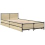 Cama con cajones madera ingeniería roble Sonoma 90x200 cm de vidaXL, Camas y somieres - Ref: Foro24-3279968, Precio: 145,43 €...