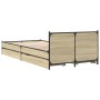 Cama con cajones madera ingeniería roble Sonoma 90x200 cm de vidaXL, Camas y somieres - Ref: Foro24-3279968, Precio: 145,43 €...