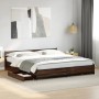 Oak brown engineered wood bed with drawers 180x200 cm by vidaXL, Beds and slatted bases - Ref: Foro24-3279921, Price: 200,75 ...