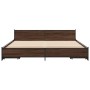 Oak brown engineered wood bed with drawers 180x200 cm by vidaXL, Beds and slatted bases - Ref: Foro24-3279921, Price: 200,75 ...