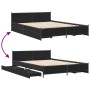 Cama con cajones madera de ingeniería negro 140x190 cm de vidaXL, Camas y somieres - Ref: Foro24-3279942, Precio: 176,78 €, D...