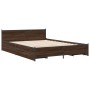 Oak brown engineered wood bed with drawers 120x190 cm by vidaXL, Beds and slatted bases - Ref: Foro24-3279956, Price: 169,85 ...