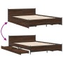 Oak brown engineered wood bed with drawers 120x190 cm by vidaXL, Beds and slatted bases - Ref: Foro24-3279956, Price: 169,85 ...