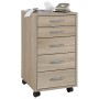 FMD Mobile chest of drawers with 5 oak-colored drawers by FMD, Filing cabinets - Ref: Foro24-428729, Price: 126,99 €, Discoun...