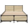 Sonoma oak engineered wood bed with drawers 100x200 cm by vidaXL, Beds and slatted bases - Ref: Foro24-3279963, Price: 147,58...