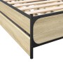 Sonoma oak engineered wood bed with drawers 100x200 cm by vidaXL, Beds and slatted bases - Ref: Foro24-3279963, Price: 147,58...