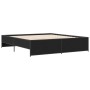 Estructura de cama madera de ingeniería y metal negro 180x200cm de vidaXL, Camas y somieres - Ref: Foro24-3279872, Precio: 15...