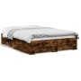 Cama con cajones madera de ingeniería roble ahumado 140x190 cm de vidaXL, Camas y somieres - Ref: Foro24-3280402, Precio: 187...