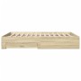 Sonoma oak engineered wood bed with drawers 140x200 cm by vidaXL, Beds and slatted bases - Ref: Foro24-3280386, Price: 174,74...