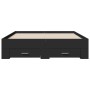 Cama con cajones madera de ingeniería negro 140x190 cm de vidaXL, Camas y somieres - Ref: Foro24-3280399, Precio: 187,99 €, D...