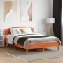 Bed frame with wax brown pine wood headboard 120x190 cm by vidaXL, Beds and slatted bases - Ref: Foro24-3207236, Price: 172,9...