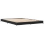 Estructura de cama madera de ingeniería y metal negro 135x190cm de vidaXL, Camas y somieres - Ref: Foro24-845161, Precio: 88,...