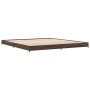 Estructura cama madera ingeniería metal marrón roble 180x200 cm de vidaXL, Camas y somieres - Ref: Foro24-845135, Precio: 109...